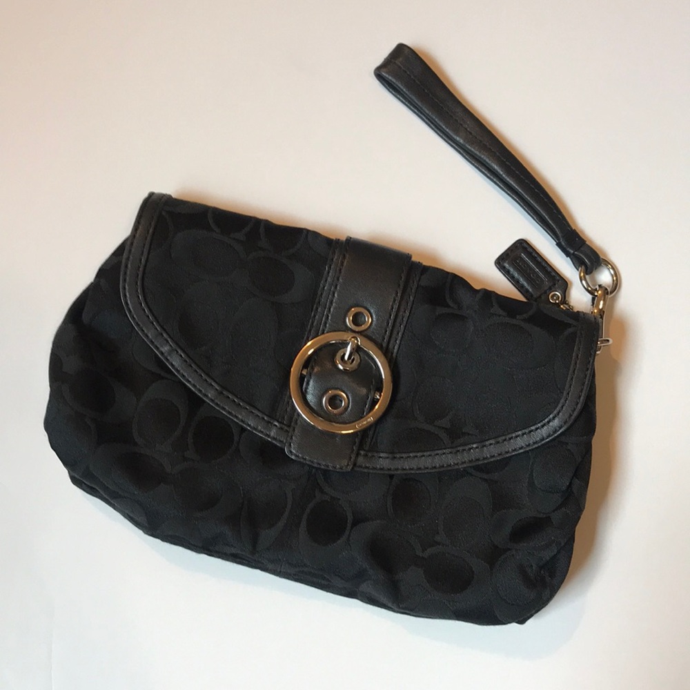 Coach Black Canvas Wristlet
